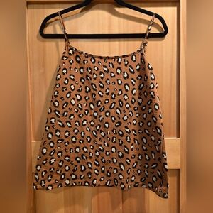 Ann Taylor Brown Leopard Print Camisole Size: L